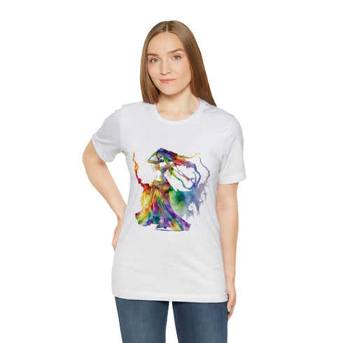 Rainbow Belly Dancer in Motion - Short Sleeve Tee